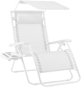 Best Choice Products Folding Zero Gravity Outdoor Recliner Patio Lounge Chair w/Adjustable Canopy Shade, Headrest - Photo 1