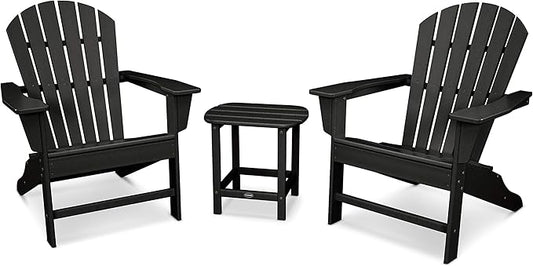POLYWOOD South Beach 3-Piece Adirondack Chair Set with Side Table