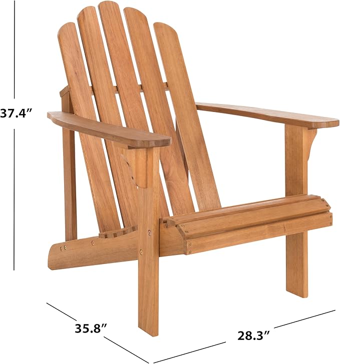 Safavieh PAT7027A Outdoor Collection Topher Teak Adirondack Chair - Photo 3
