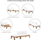 Teamson Home - Outdoor 2 Piece Acacia Modular Sectional Set with Cushions - Photo 8