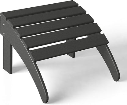 Costaelm Adirondack Chair Footrest Foldable Ottoman, Folding Ottoman Outdoor Foot Rest for Patio Waterproof, Adirondack Ottoman Outdoor, Gray