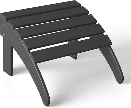 Costaelm Adirondack Chair Footrest Foldable Ottoman, Folding Ottoman Outdoor Foot Rest for Patio Waterproof, Adirondack Ottoman Outdoor, Gray