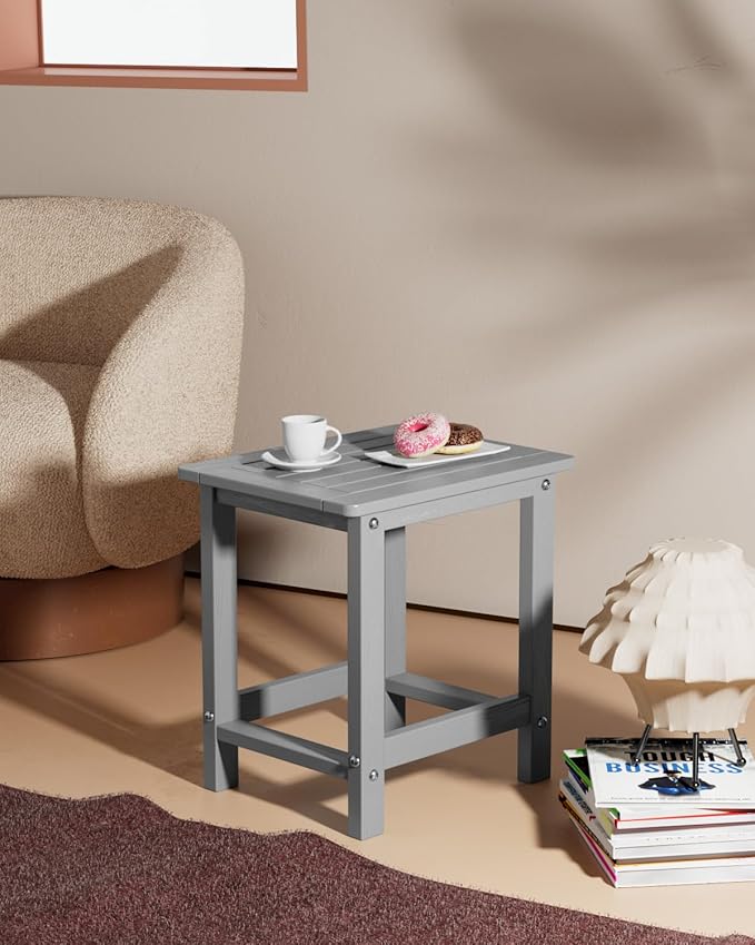 YEFU Outdoor Side Table for Patio: 16" HIPS Weather - Resistant Adirondack Tables Set of 2 - Small Square End Tables - Photo 2