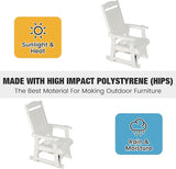 Poly Lumber Patio Glider for One Person, with Cup Holders, High Backrest and Deep Contoured Seat, HIPS Material - Photo 4