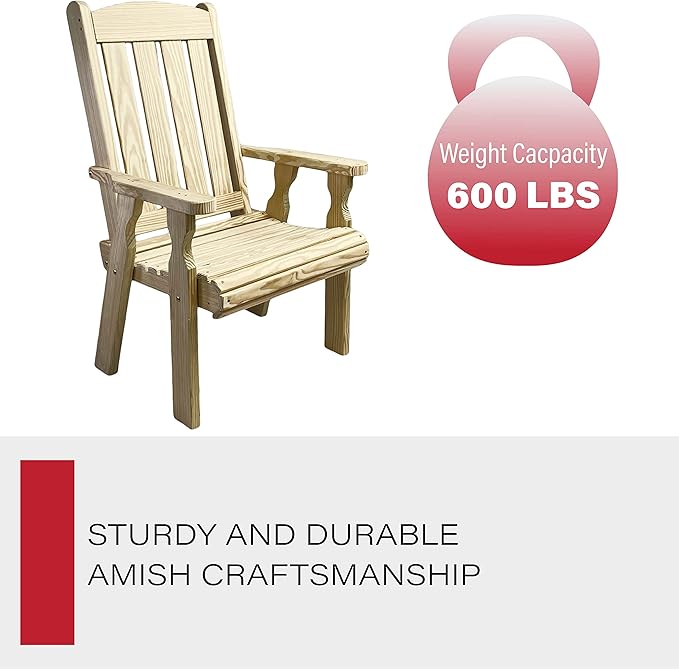 Amish Casual Heavy Duty 600 Lb High Back Mission Treated Patio Chair (Unfinished)