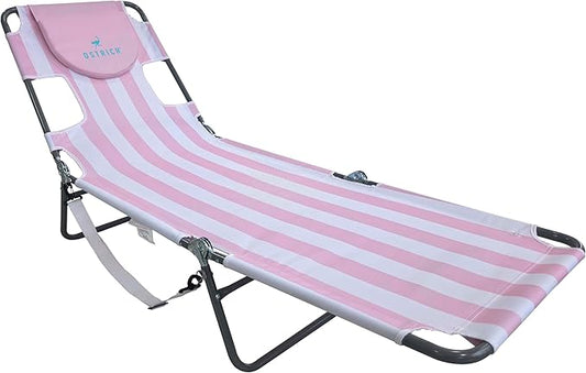Ostrich Original Chaise Lounge - ICY Pink & White Stripe (ICY Pink & White Stripe)