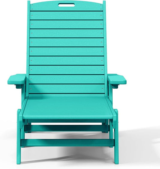 WO WESTIN OUTDOOR HDPE Laguna Poly Reclining Chaise Lounge, Turquoise