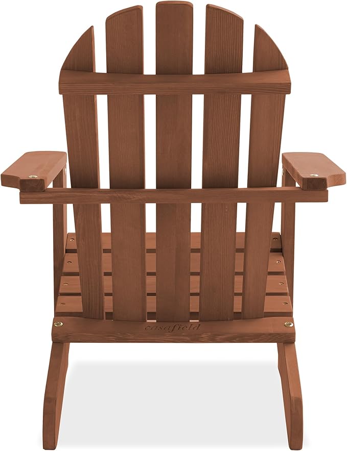 Casafield Children's Adirondack Chairs, Set of 2 Cedar Wood Outdoor Kid's Chairs for Patio, Deck, Lawn and Garden, Partially Pre-Assembled - Espresso