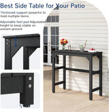3 Piece Outdoor Bar Set, 42" Rectangular Pub Height High Top Bar Table & 2 Outdoor Bar Stools for Patio, Garden - Photo 5