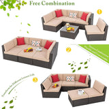 Vongrasig 6 Piece Patio Furniture Set, Small Outdoor Sectional Sofa Couch - Photo 5