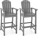 Tangkula Outdoor Tall Adirondack Chair 30 Inches Seat Height, HDPE Bar Height Patio Chair with High Backrest - Photo 1