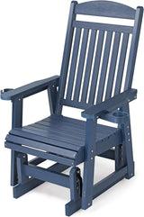 Poly Lumber Patio Glider for One Person, with Cup Holders, High Backrest and Deep Contoured Seat, HIPS Material - Photo 1