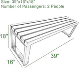 Outdoor Metal Garden Bench - Weatherproof Park Bench for Lawn, Patio, and Yard - Supports up to 800 Pounds - Photo 2