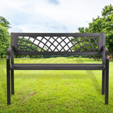 Garden Bench Outdoor Bench with Plastic Backrest for Patio Metal Bench Park Bench or Yard Porch Clearance Work Entryway - Photo 1