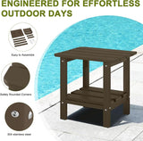 Adirondack Outdoor Side Table, 2-Tier Small Patio End Table, Weather Resistant HDPE Outdoor End Tables for Garden, Lawn - Photo 6