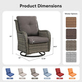 Belord Outdoor Swivel Chairs Set of 2, Patio Wicker Rocker Chairs, All Weather Patio Conversation Furniture Set - Photo 2