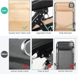 Goplus Oversized Zero Gravity Chair, XL-Extended Version, Outdoor Recliner w/Cup Holder & Detachable Headrest - Photo 6