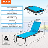 VEVOR Chaise Lounge Chairs Outdoor, Aluminum Patio Lounge Chairs with Adjustable 5-Position - Photo 3