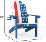 LUE BONA HDPS Adirondack Chairs Set of 6, Fire Pit Outdoor Chair Weather Resistant with Cup Holder - Photo 2