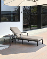 2 Pieces Lounge Chair Set, Outdoor Chaise Lounge Set, Never-Rust Aluminum Pool Lounge Set with Gray Cushion - Photo 9