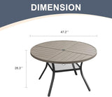 VICLLAX 47.2" Round Patio Dining Table for 4-6 - Photo 3