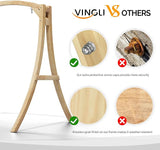 VINGLI 5FT Porch Swing Frame, 1000LBS Heavy Duty A-Frame Wooden Porch Swing Stand with Curved Arc Top - Photo 3