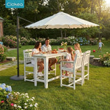 Ciokea Outdoor Bar Height Table Set of 5, 60" Extra Long Rectangle High Top Table and 4 Oversized Adirondack Chairs Set - Photo 3