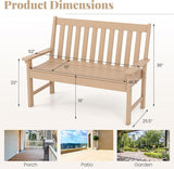 RELAX4LIFE 2-Person Patio Outdoor Bench - 52’’ All-Weather HDPE Garden Bench with Armrests & Slatted Backrest - Photo 2