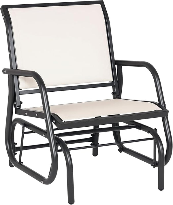 Outsunny Porch Glider, Metal Frame Swing Glider Chair with Breathable Mesh Fabric - Photo 1