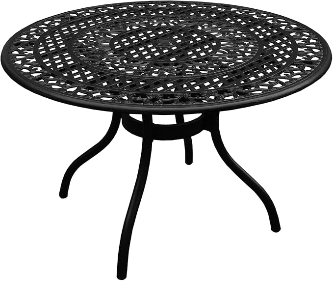 Oakland Living Ornate Outdoor Mesh Aluminum 48-in Bronze Round Patio Dining Table - Photo 1