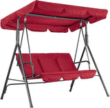 3-Seat Outdoor Porch Swing Chair with Adjustable Canopy & Thickened Cushions - Photo 1
