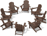 SERWALL Adirondack Chair with Cup Holders - Composite Adirondack Chairs Set of 8 HDPE Outdoor Chairs All Weather Use - Photo 1