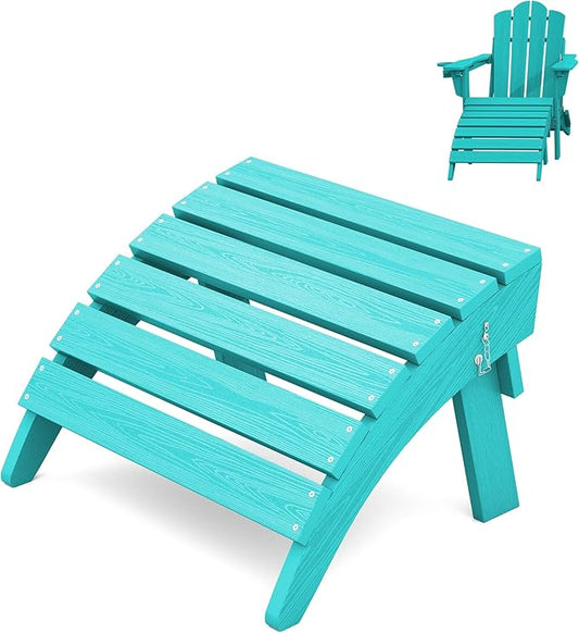 KINGYES Folding HDPE Adirondack Chairs Ottoman