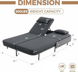 BULEXYARD 51.2" Double Chaise Lounge Outdoor, 2-Person PE Wicker Patio Daybed with Dual 5-Position Adjustable Backrest - Photo 2