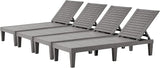 Outdoor Lounge Chaise, Adjustable Pool Lounge Chairs with 5 Positions Backrest - Photo 1