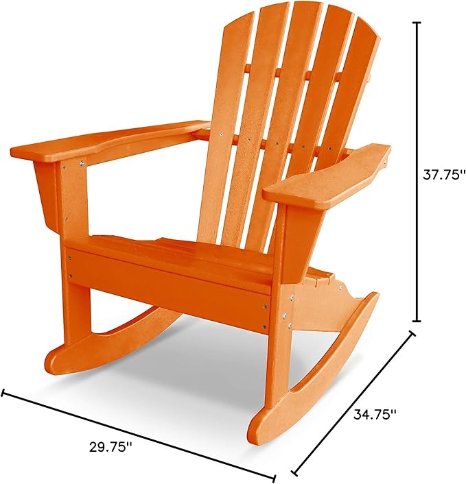 POLYWOOD® Palm Coast Adirondack Rocking Chair, Tangerine