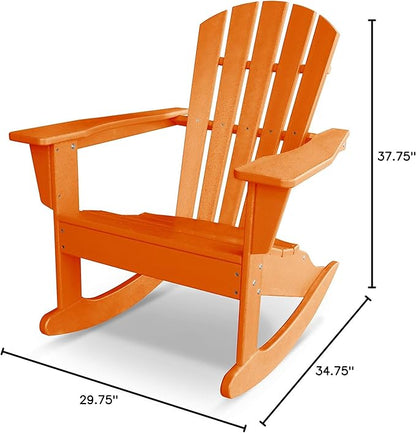 POLYWOOD® Palm Coast Adirondack Rocking Chair, Tangerine