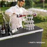 VINGLI 43" Portable Bar Table, 3-Tier Shelves, Carry Bag，Mobile Bar Table for Events, Party, Camping, Picnic, Tradeshow - Photo 2