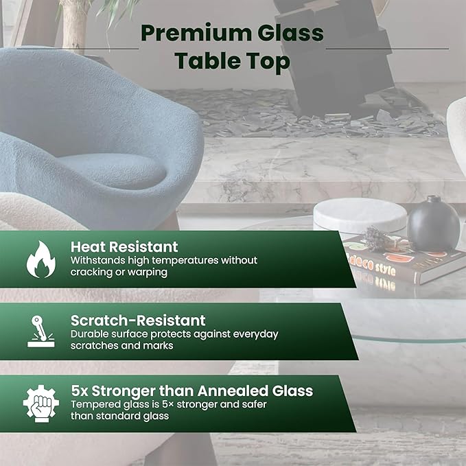 60 inch Round 1/4" Thick Pencil Polished Edge Glass Table Top with 6 Bumpers - Tempered - Photo 6