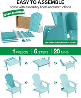 YEFU Adirondack Chair, Oversized Plastic Adirondack Chair Folding Outdoor Chairs with Cup Holder - Photo 8
