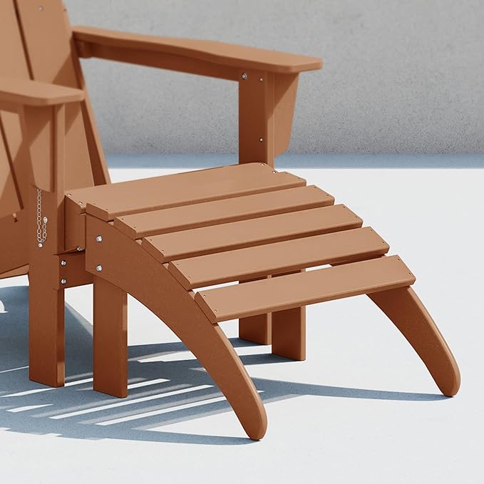 Costaelm Adirondack Chair Footrest Foldable Ottoman, Folding Ottoman Outdoor Foot Rest for Patio Waterproof, Adirondack Ottoman Outdoor, Teak