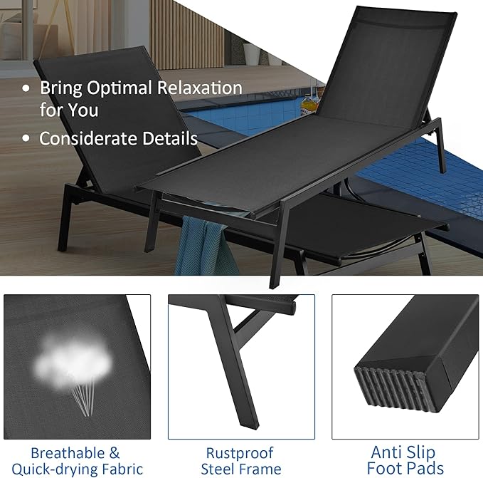 Tangkula Outdoor Chaise Lounge Chair - Photo 7