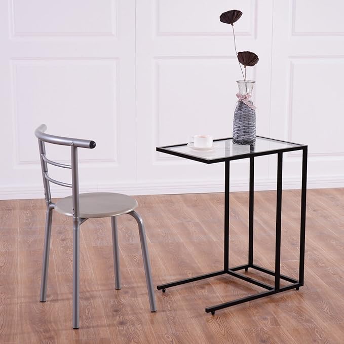 Tangkula 26" Sofa Side C-Shape Snack Table, Coffee Desk Tray End Furniture for Home Office - Photo 3