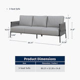 East Oak Life Chatter Outdoor Patio Furniture | Outdoor Sofa 3 Seats with Waterproof Thick Cushions - Photo 9