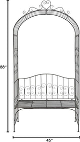 Deco 79 41394 Metal Garden Arch with Bench, 45 by 88-Inch - Photo 3