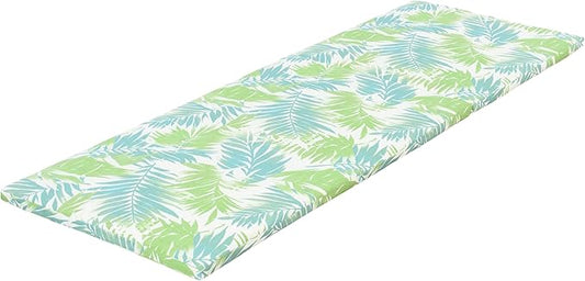 Merax Outdoor Chaise Lounge Foldable 2-Section Design, All Weather High-Density Foam Recliner Chairs Replacement Cushions for Poolside, Patio and Graden, Leaf Coconut