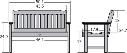 highwood Lehigh Garden Bench, 5 Feet, Federal Blue