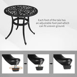 Cast Aluminum Round Table with 2 inch Umbrella Hole, Outdoor Patio End Side Table - Photo 6