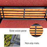 Garden Bench 2 Seater, Backless Outdoor Bench, Metal Wooden Benches, Patio Furniture Seating for Front Porch, Park, Lawn - Photo 3