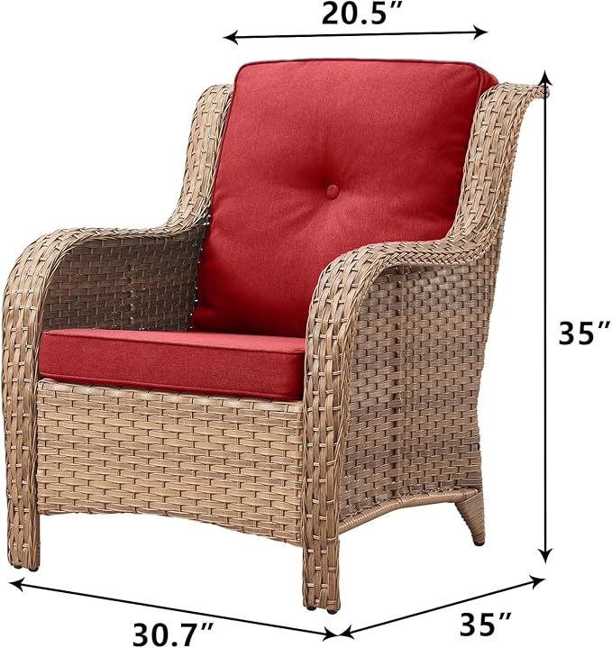 Rilyson Patio Furniture Chairs Outdoor Chair - 2 Piece Wicker Rattan Chairs Set with High Back and Deep Seating for - Photo 2